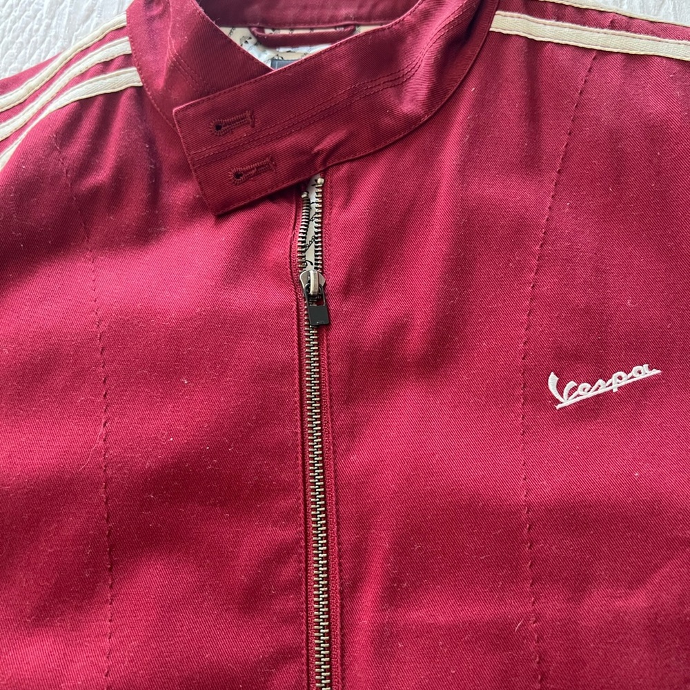 Adidas x Vespa Maroon Jacket with Cream Stripes*rare - Picture 3 of 12